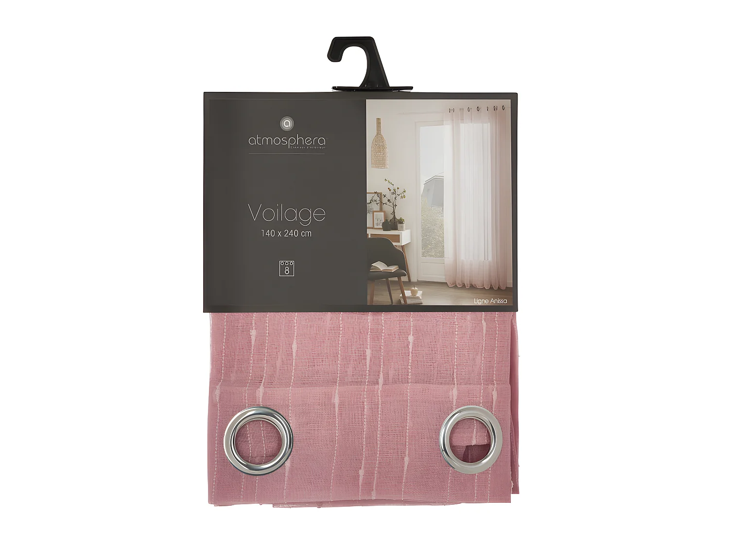 Voilage tissé Plumetis "Anissa" 140 x 240 cm Atmosphera