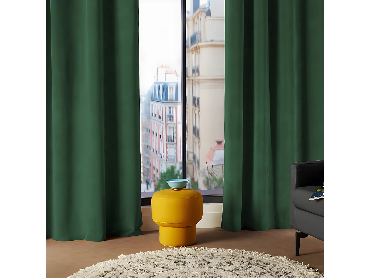 Rideau d'ameublement "Lilou" Effet velours 140 x 260 cm Atmosphera