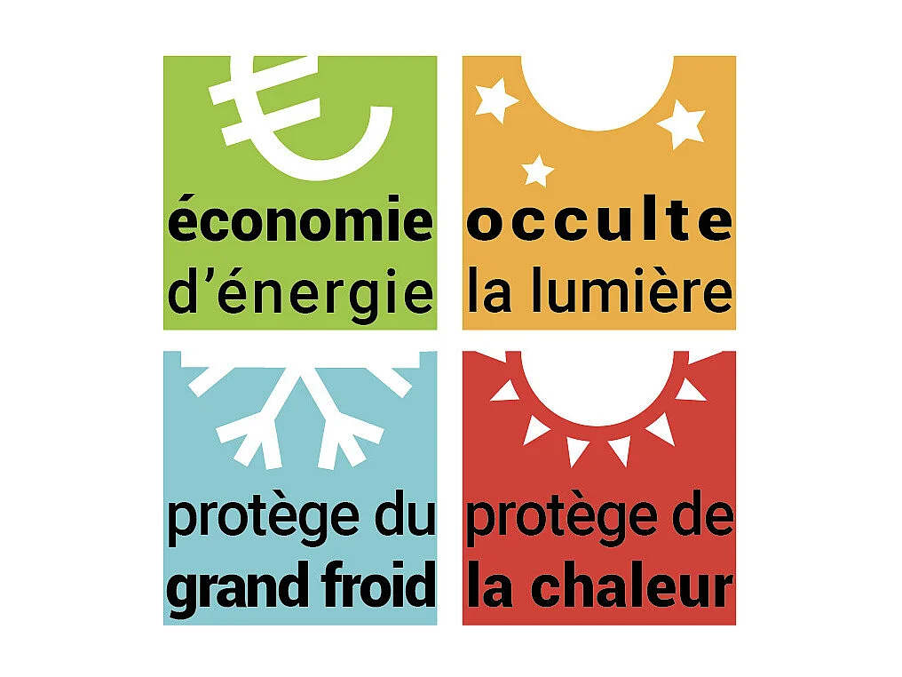 Lot de 2 rideaux occultant phonique et thermique doublé polaire "Arctique" Marine