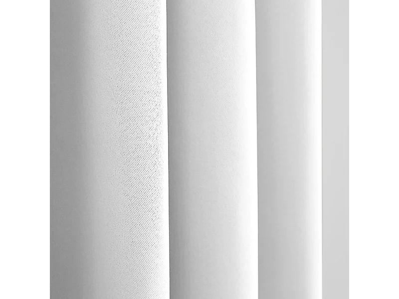 Lot de 2 rideaux occultant phonique et thermique doublé polaire "Arctique" Blanc