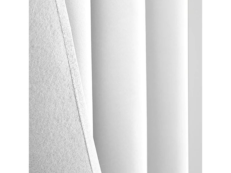 Lot de 2 rideaux occultant phonique et thermique doublé polaire "Arctique" Blanc