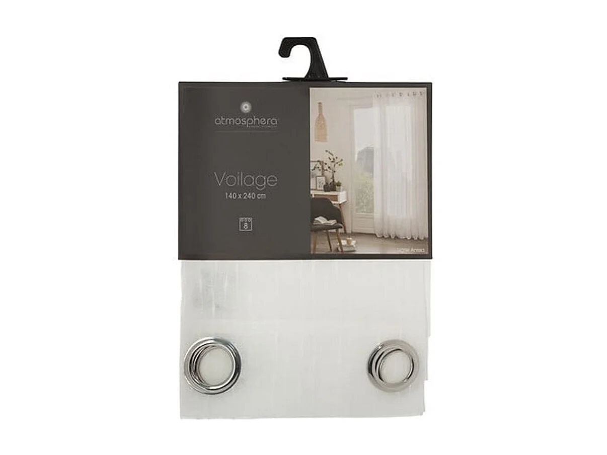 Voilage tissé Plumetis "Anissa" 140 x 240 cm Atmosphera