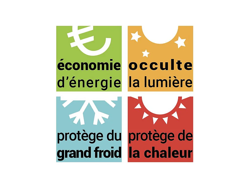 Rideau occultant phonique et thermique doublé polaire "Arctique" Piment