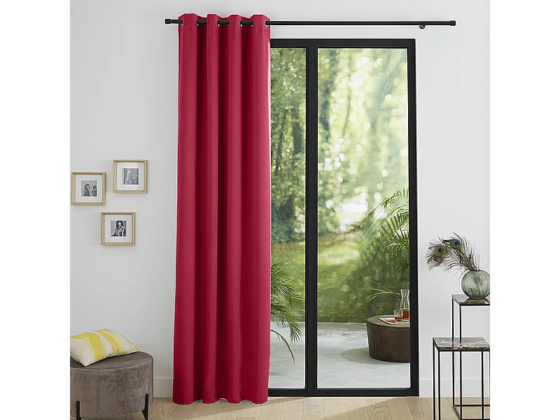 Rideau occultant phonique et thermique doublé polaire "Arctique" Piment