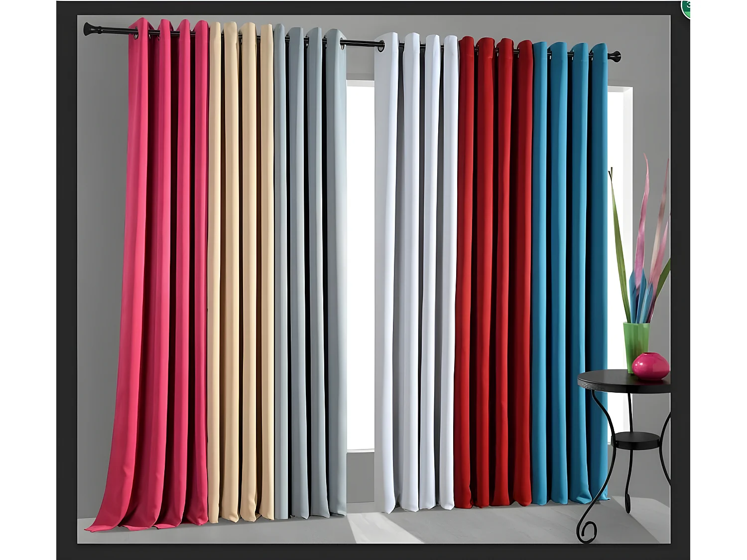 Lot de 2 Rideaux occultant 140 x 260 cm "Night" Anthracite