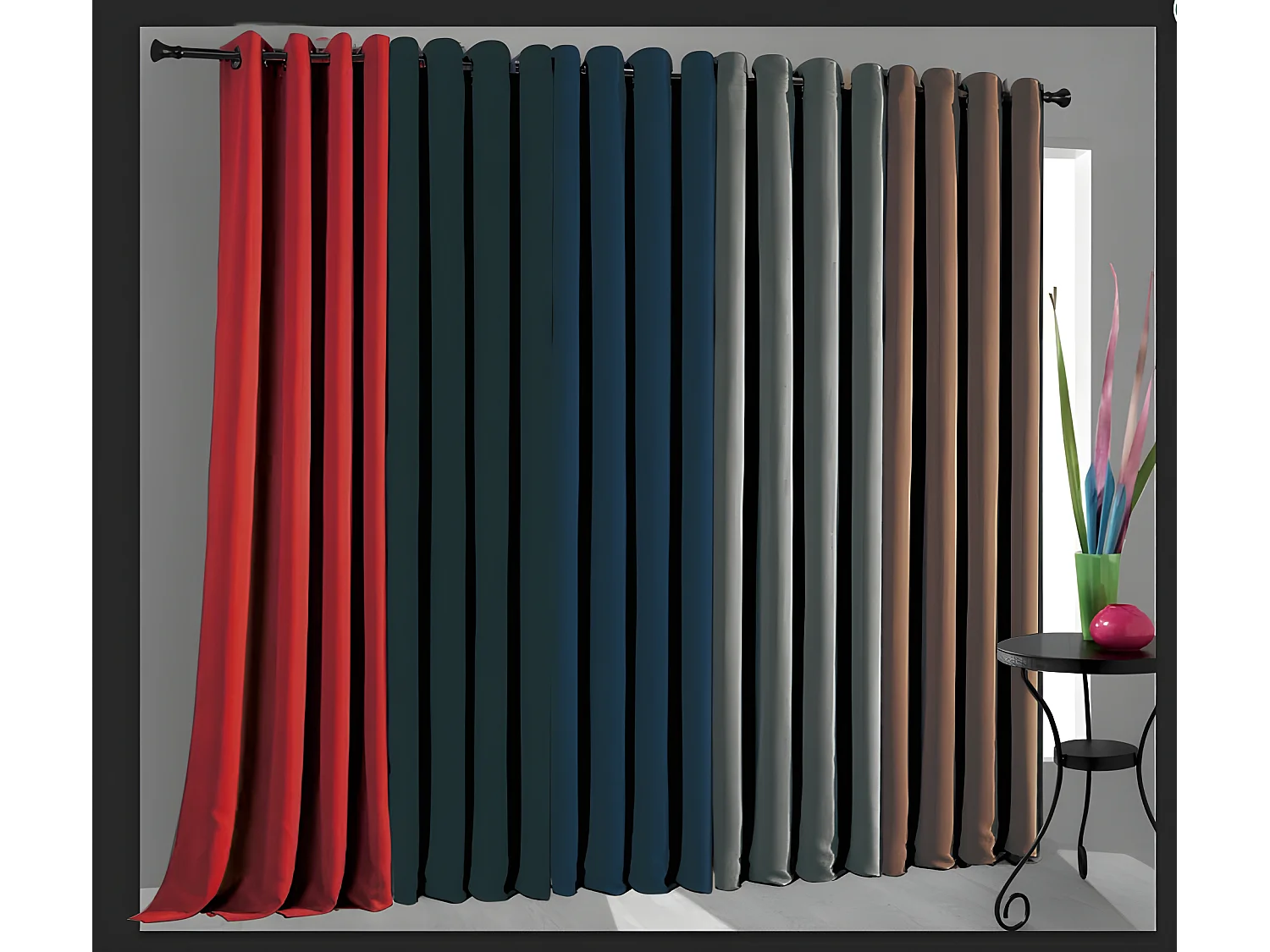 Lot De 2 Rideaux Occultant Thermique Rose Poudré 140 X 260 Cm