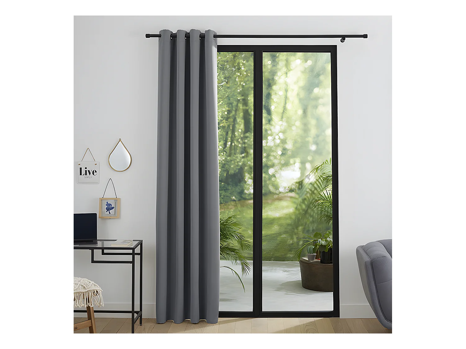 Rideau Occultant Anthracite 140 X 260 Cm