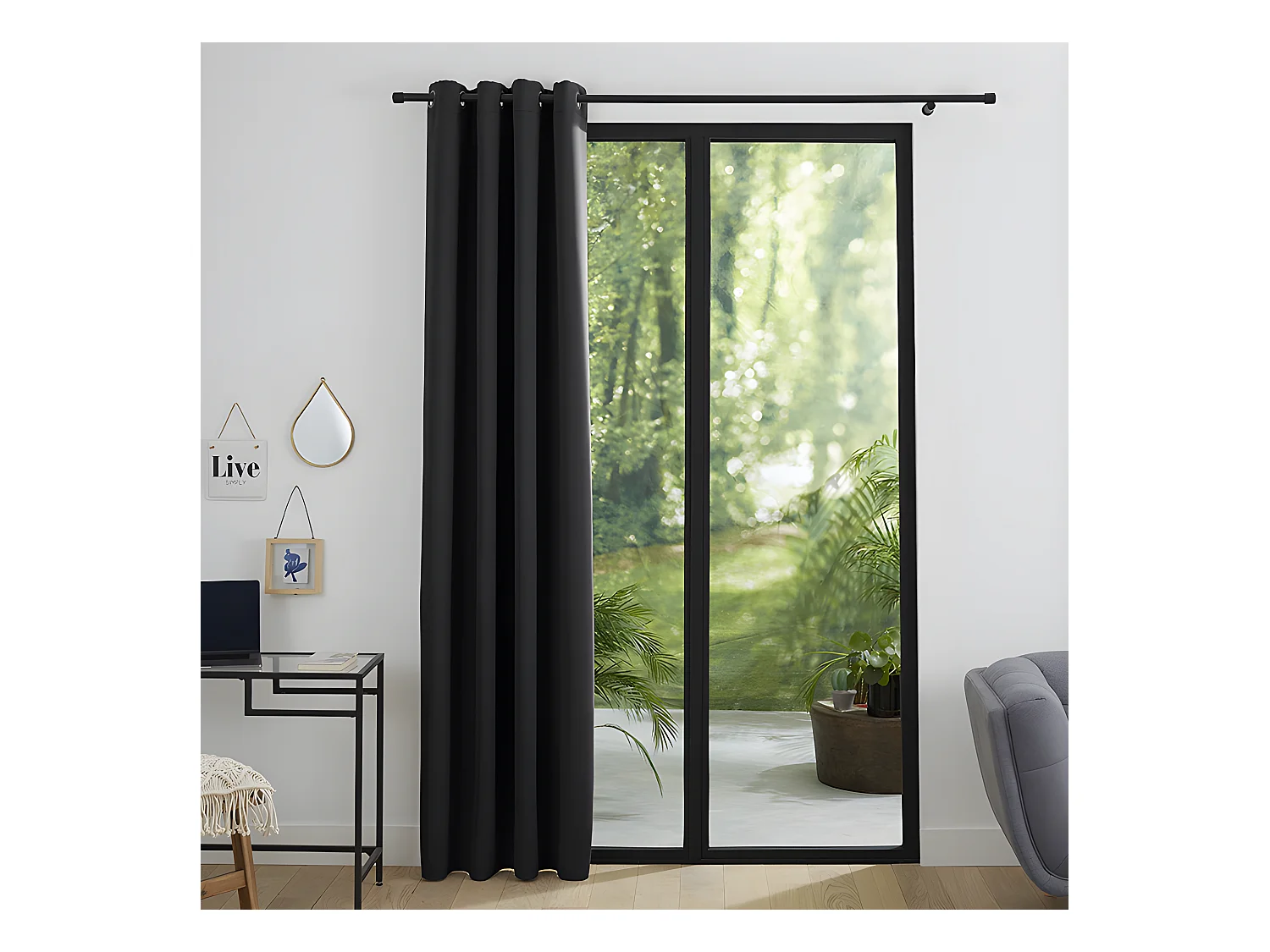 Rideau Occultant Noir 140 X 260 Cm