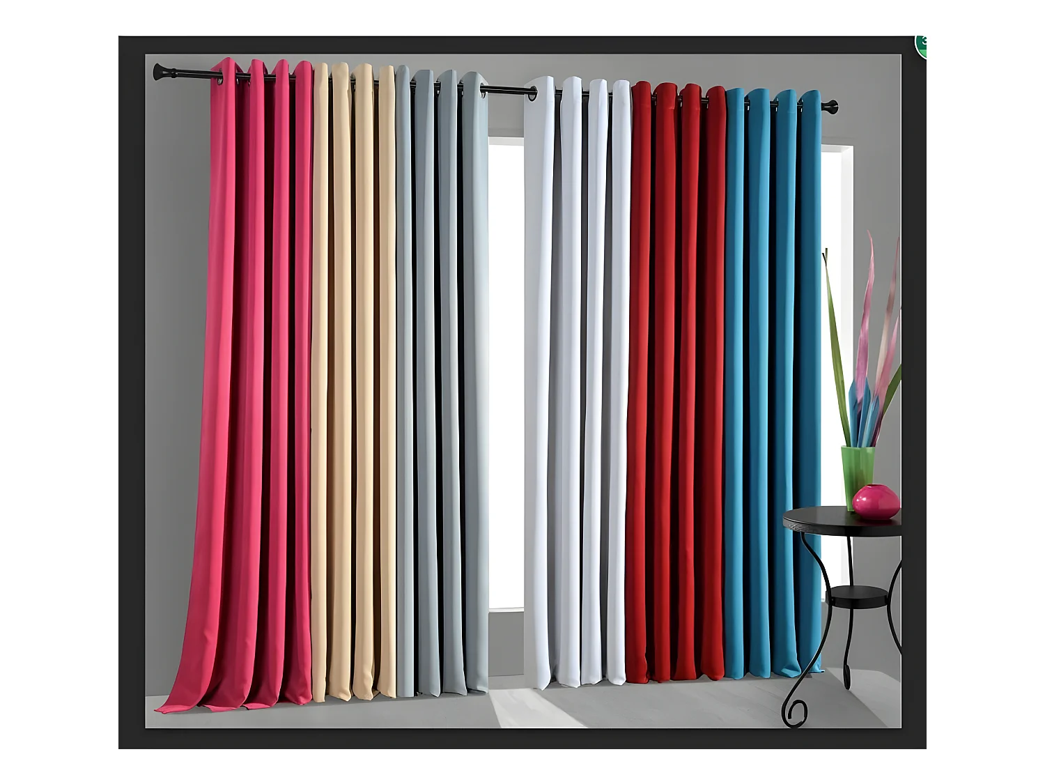 Rideau Occultant Noir 140 X 260 Cm