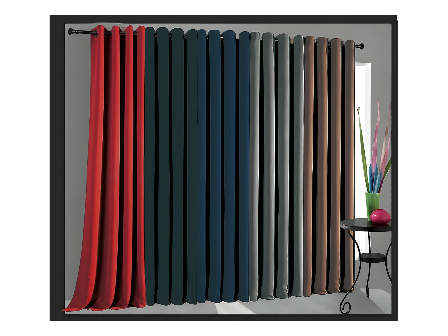 Lot De 2 Rideaux Occultant Thermique Ficelle 140 X 260 Cm