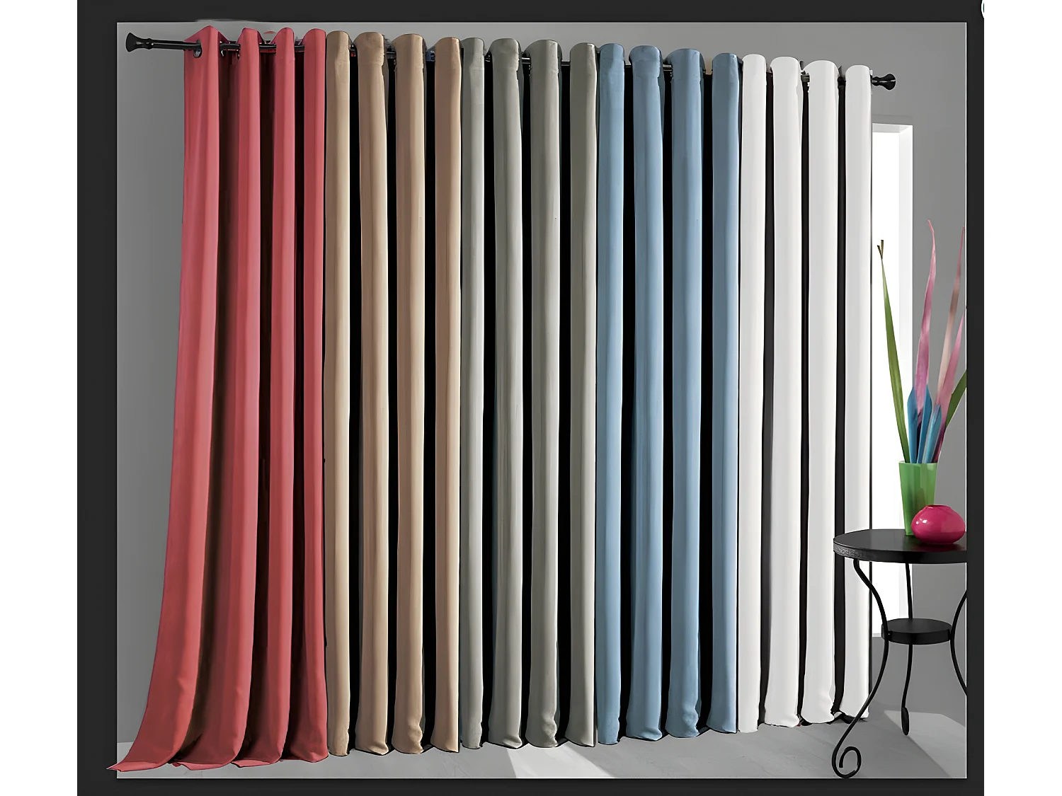 Lot De 2 Rideaux Occultant Thermique Ficelle 140 X 260 Cm