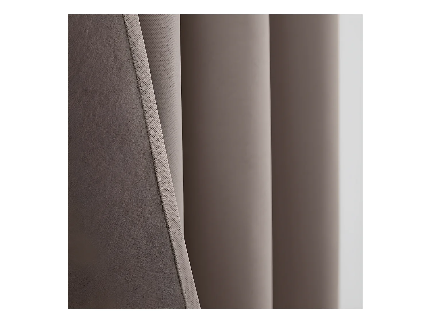 Lot De 2 Rideaux Occultant Thermique Taupe 140 X 260 Cm