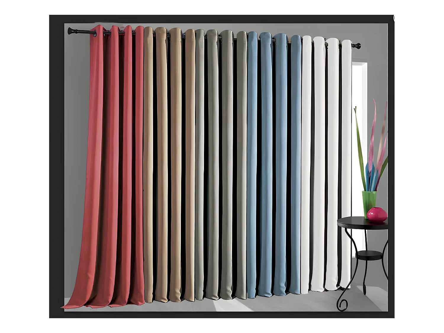 Lot De 2 Rideaux Occultant Thermique Taupe 140 X 260 Cm