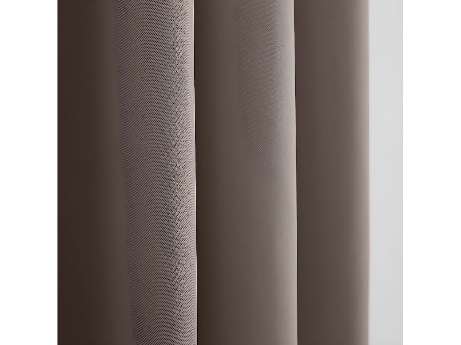 Lot De 2 Rideaux Occultant Thermique Taupe 140 X 260 Cm