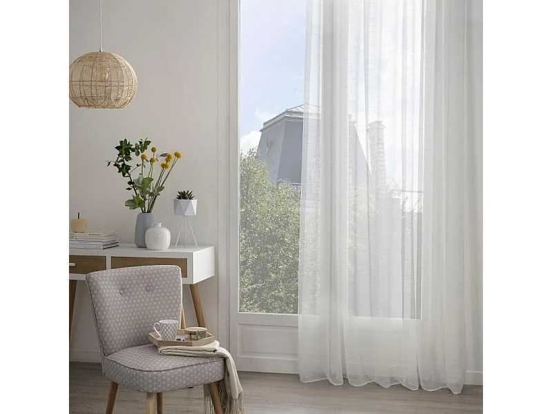 Voilage tissé sablé "Sam" 140 x 240 cm Atmosphera