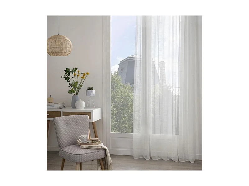 Voilage tissé sablé "Sam" 140 x 240 cm Atmosphera