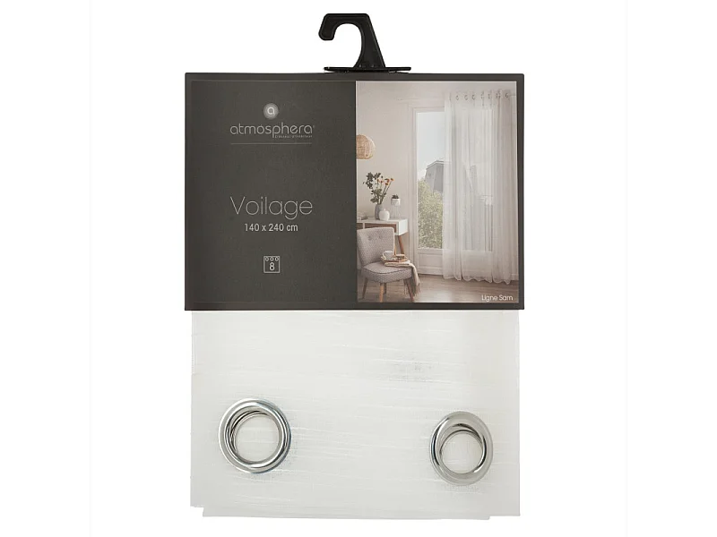 Voilage tissé sablé "Sam" 140 x 240 cm Atmosphera