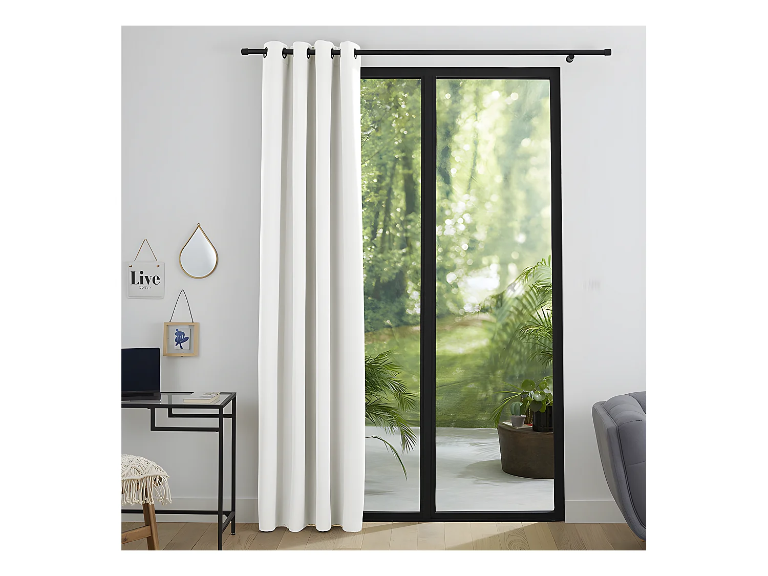 Rideau Occultant Blanc 140 X 260 Cm