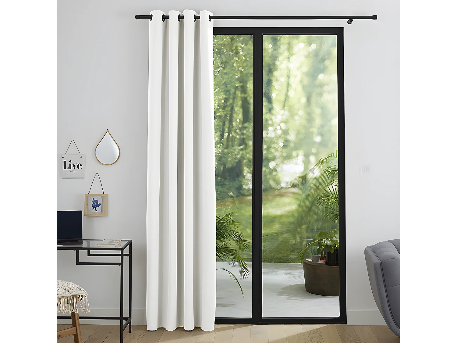 Rideau Occultant Blanc 140 X 260 Cm