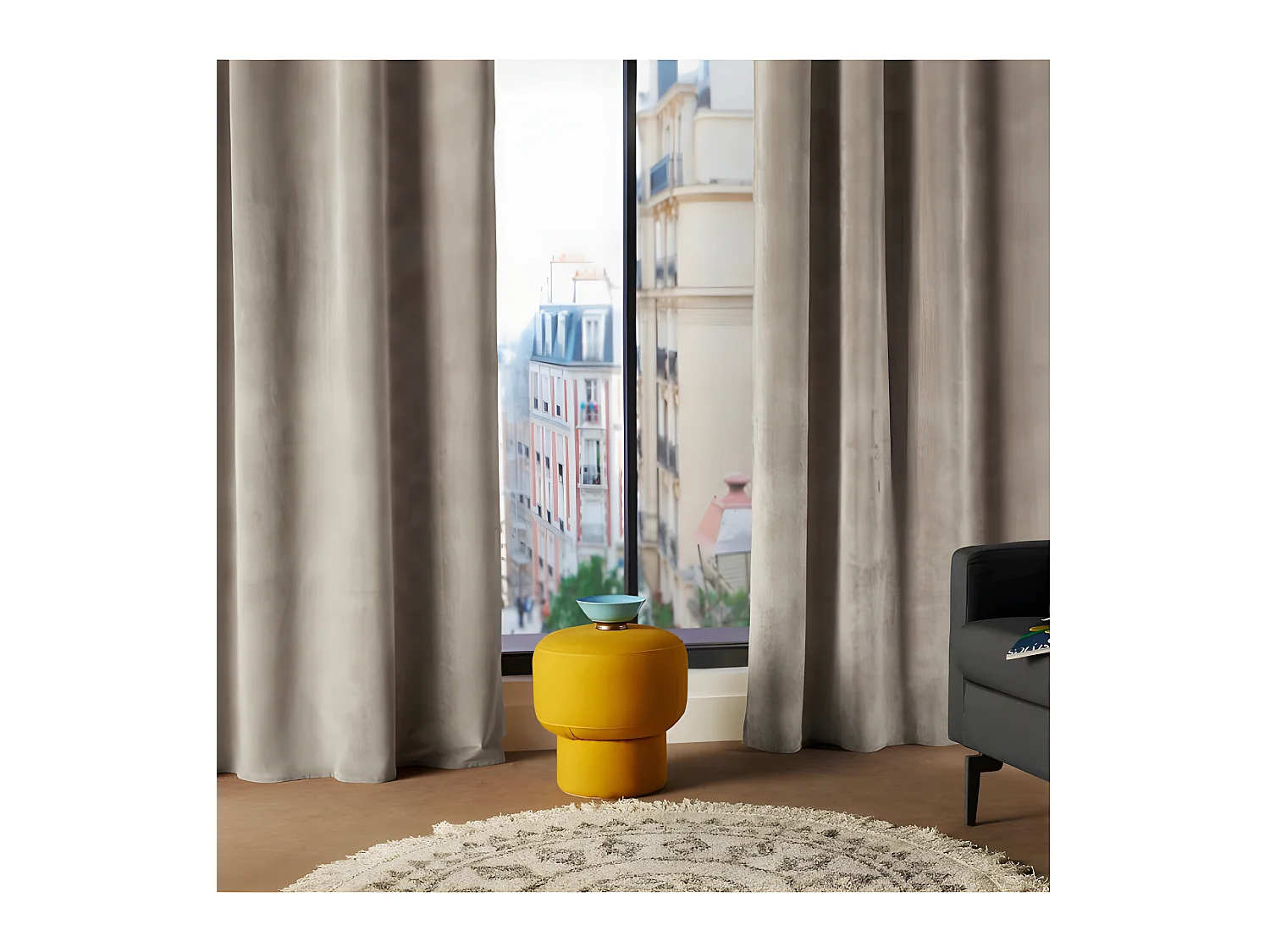 Rideau d'ameublement "Lilou" Effet velours 140 x 260 cm Atmosphera