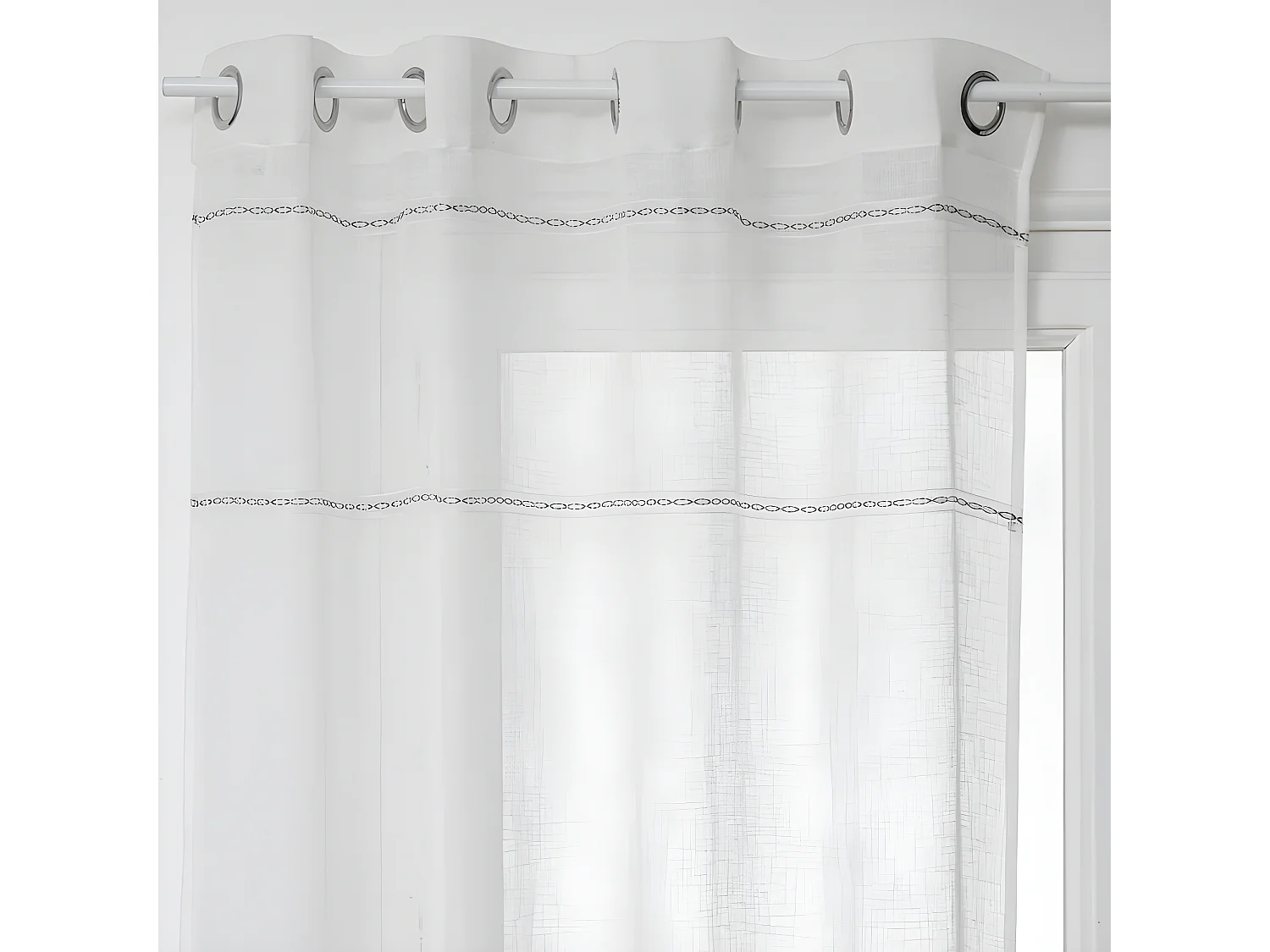 Voilage tissé lignes horizontales "Indi" 140 x 240 cm Atmosphera