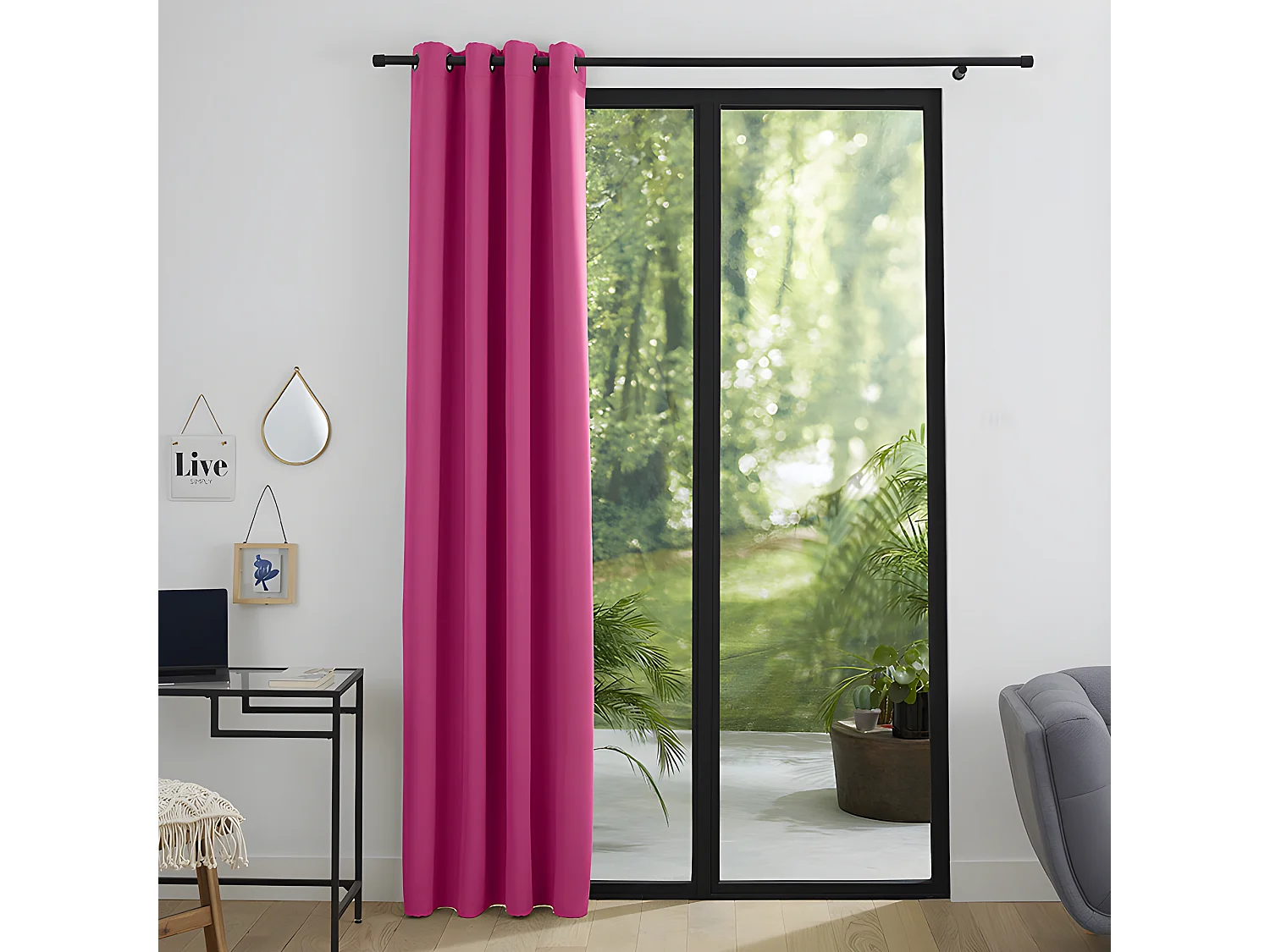 Rideau Occultant Fushia 140 X 260 Cm