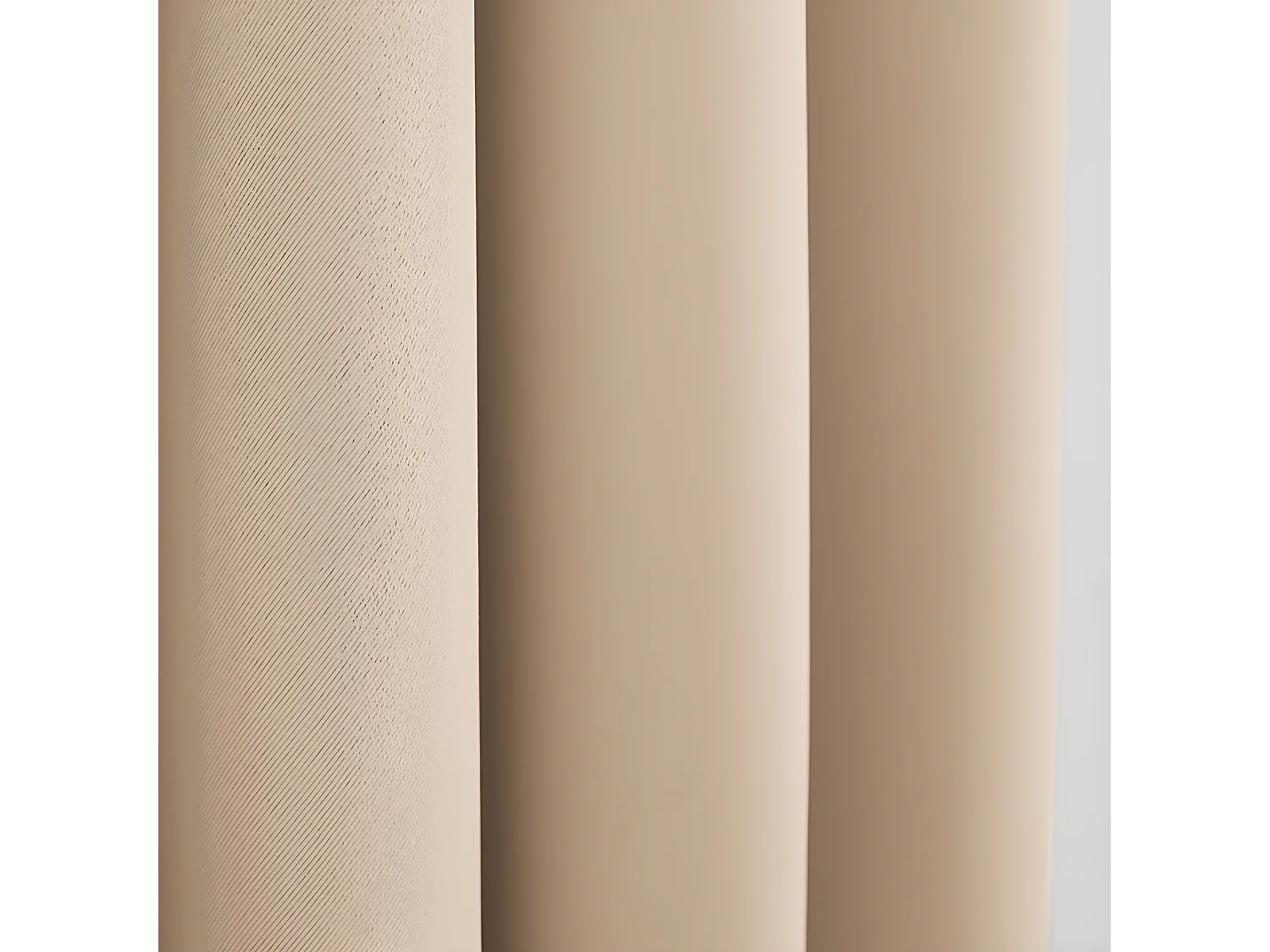 Lot De 2 Rideaux Occultant Beige Clair 140 X 260 Cm