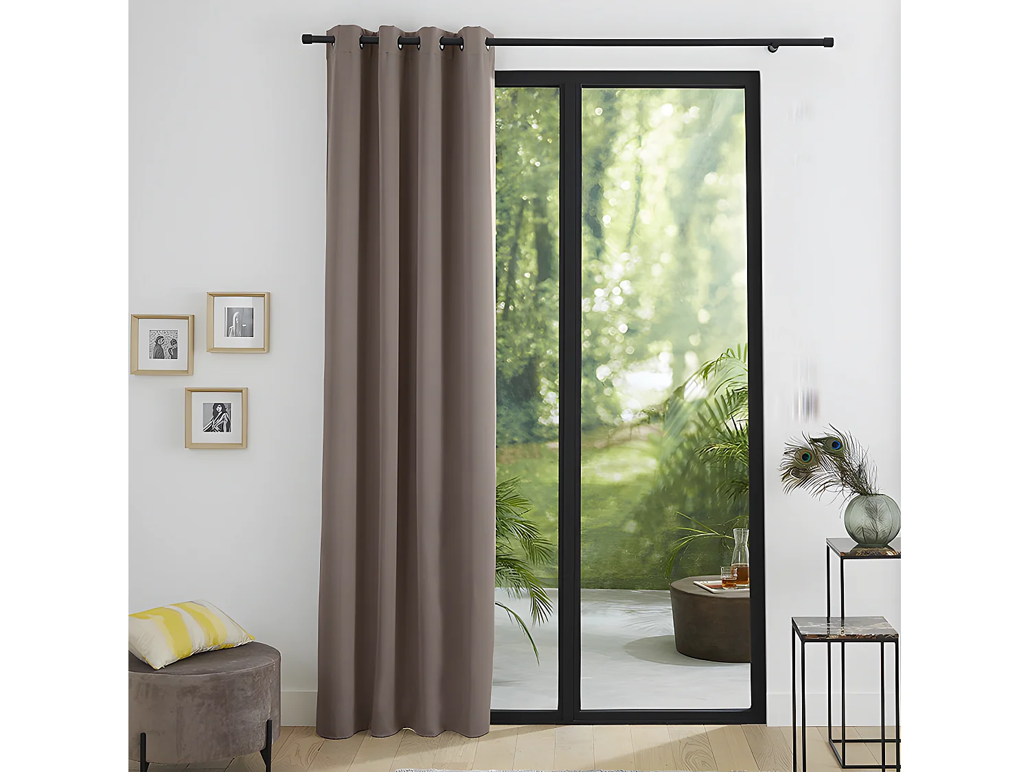 Rideau Occultant Thermique Taupe 140 X 260 Cm