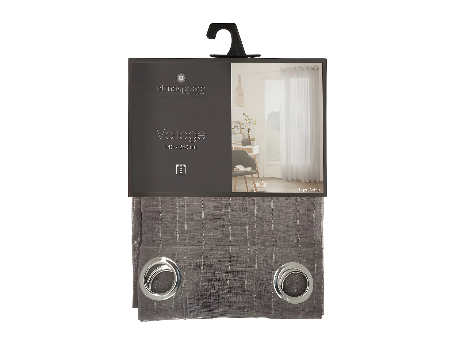 Voilage tissé Plumetis "Anissa" 140 x 240 cm Atmosphera