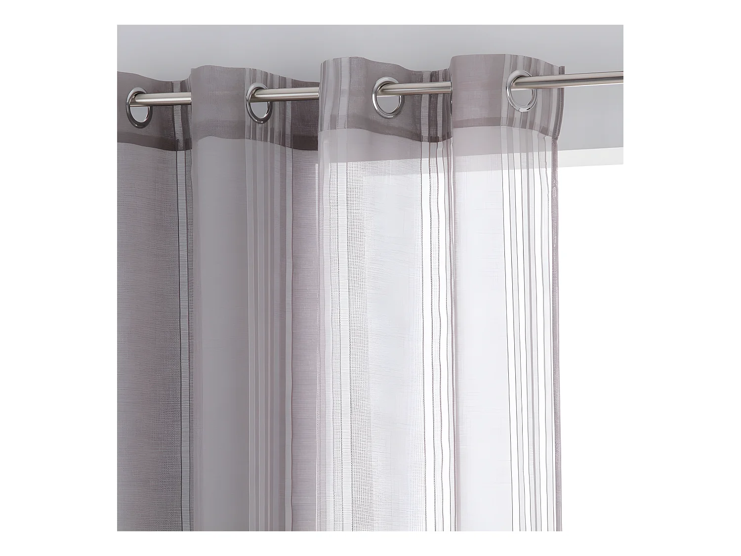 Voilage tissé lignes verticales "Lisa" 140 x 240 cm Atmosphera