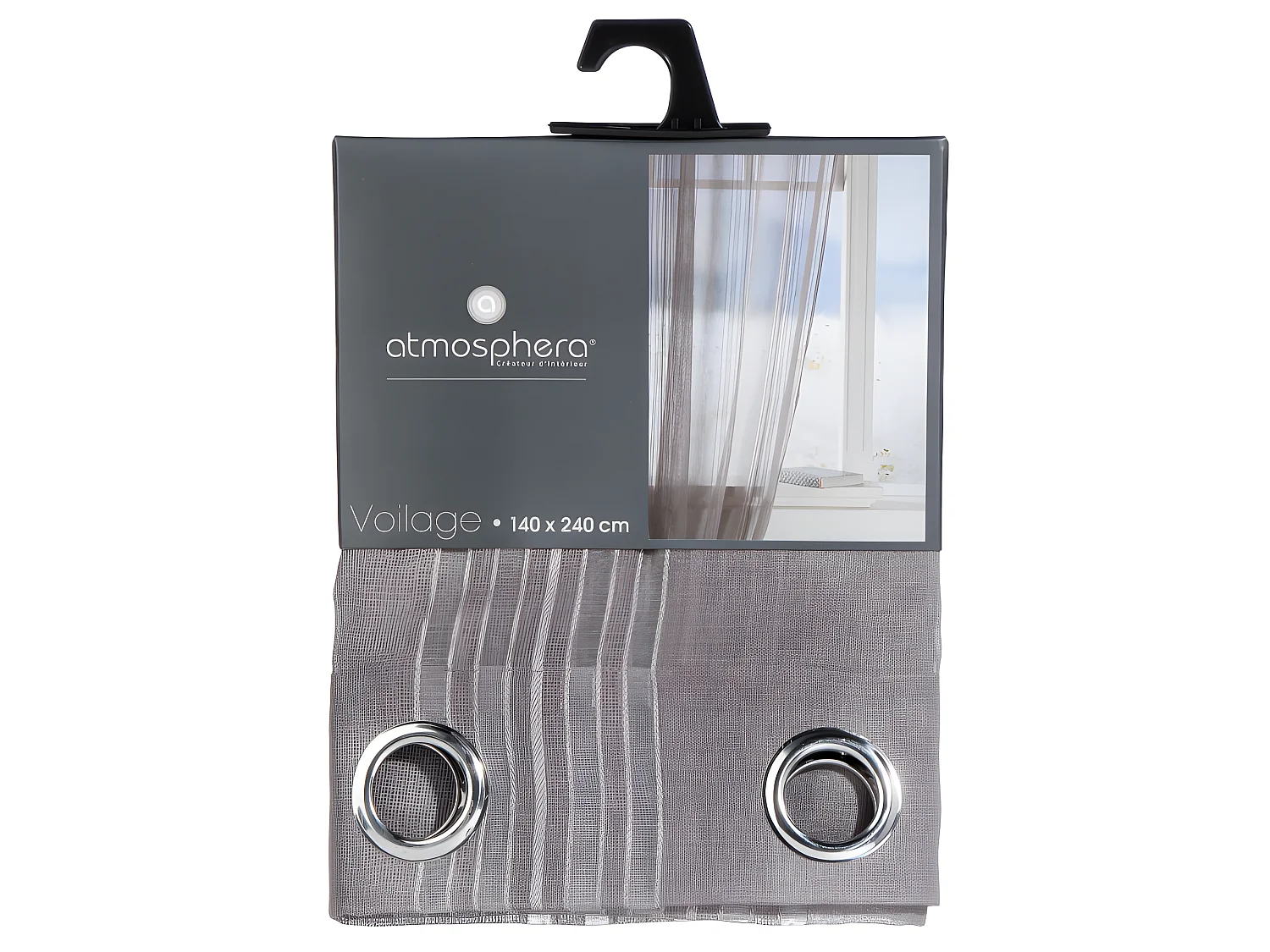 Voilage tissé lignes verticales "Lisa" 140 x 240 cm Atmosphera