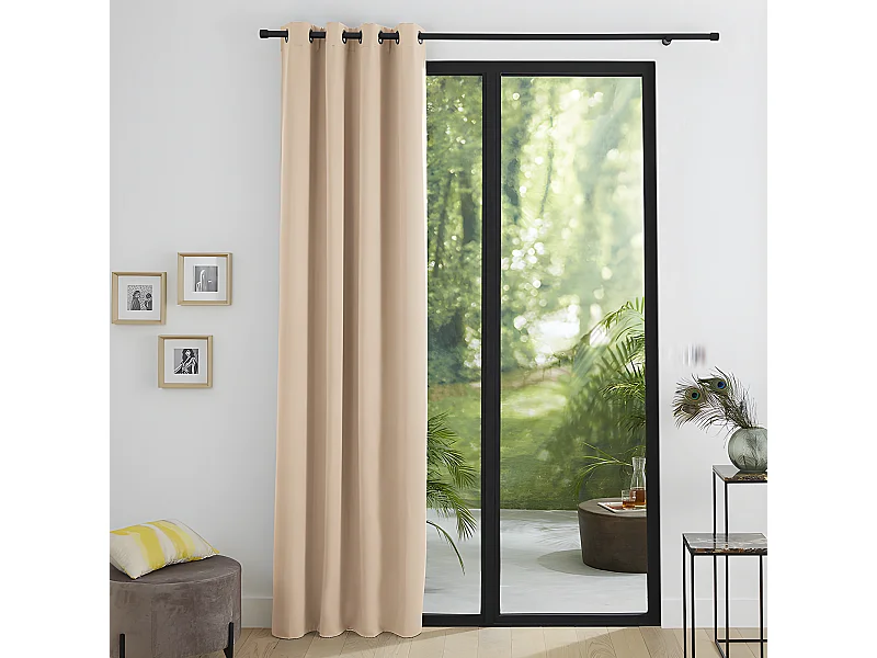 Rideau Occultant Thermique Beige 140 X 260 Cm
