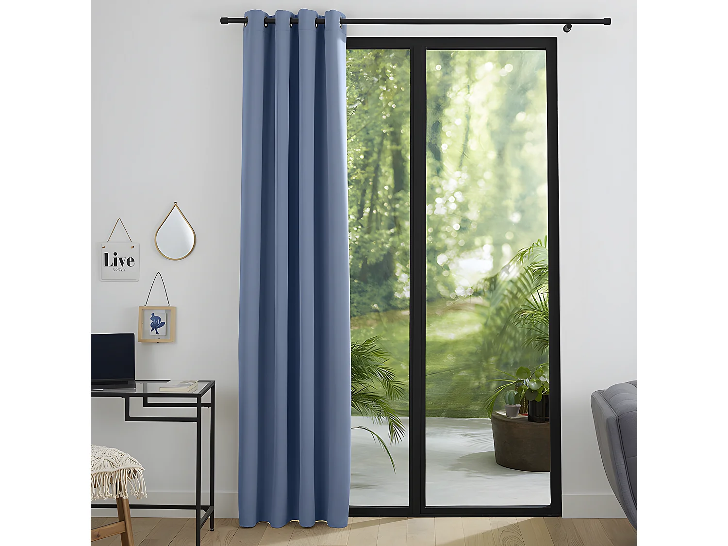 Rideau occultant 140 x 260 cm "Night" Bleu Tendre