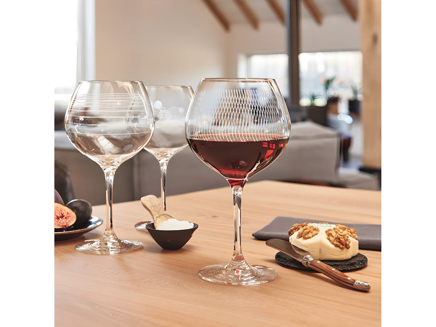 Set di 6 bicchieri da Borgogna incisi 630ml