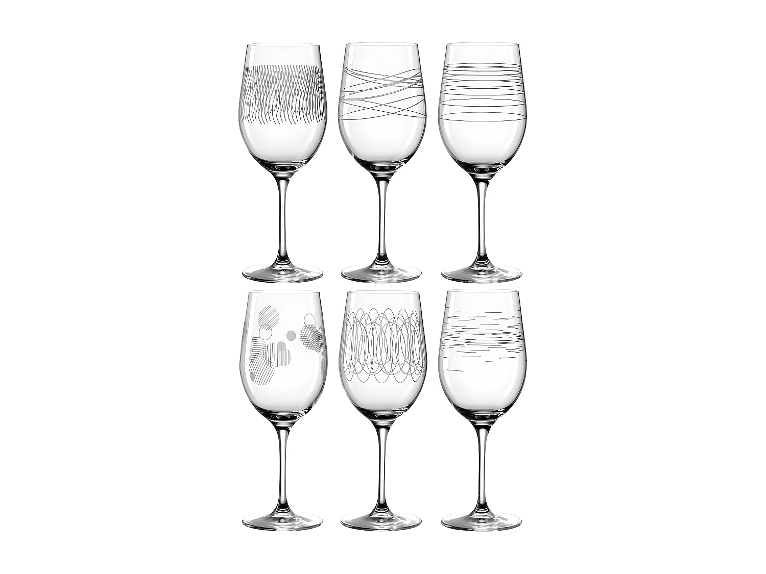 Lot de 6 verres à vin gravés 430ml Transparent  Leonardo