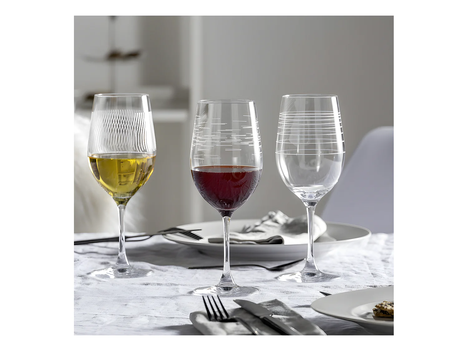 Lot de 6 verres à vin gravés 430ml Transparent  Leonardo