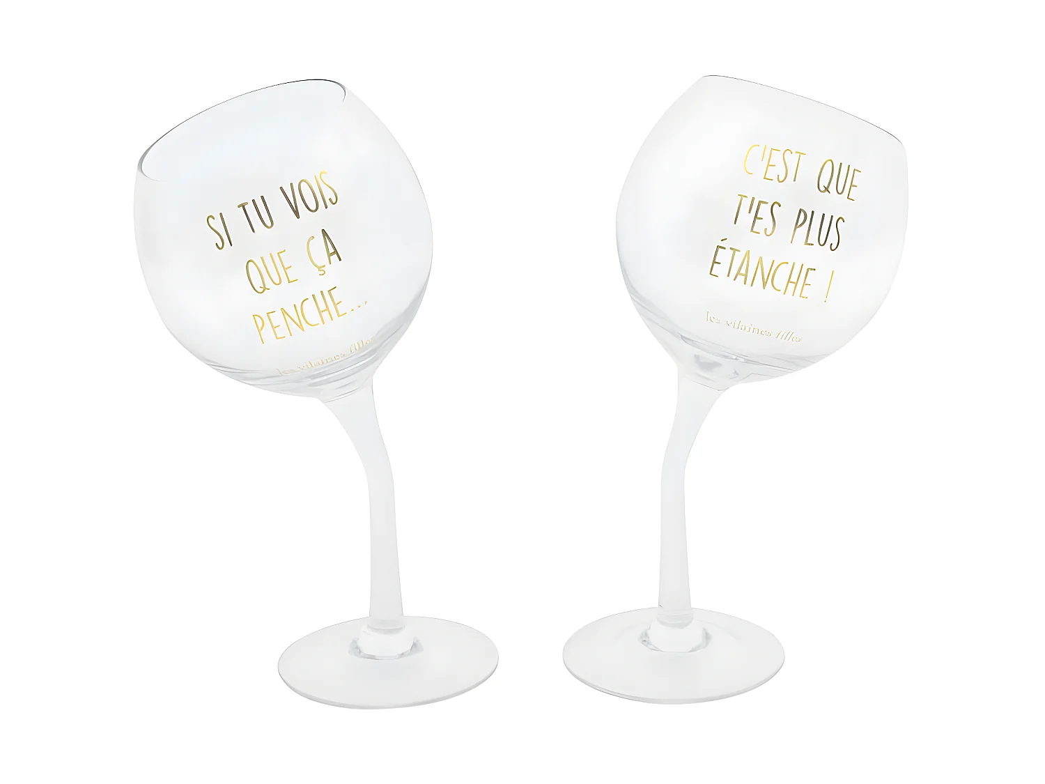 Lot de 2 verres penchés Transparent  La chaise longue