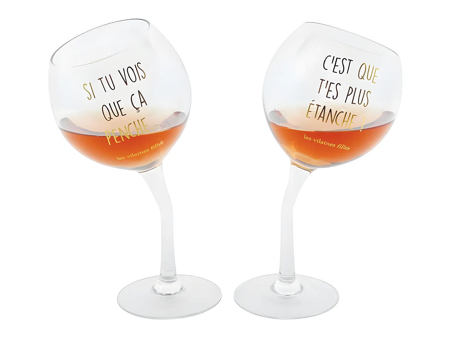 Lot de 2 verres penchés Transparent  La chaise longue