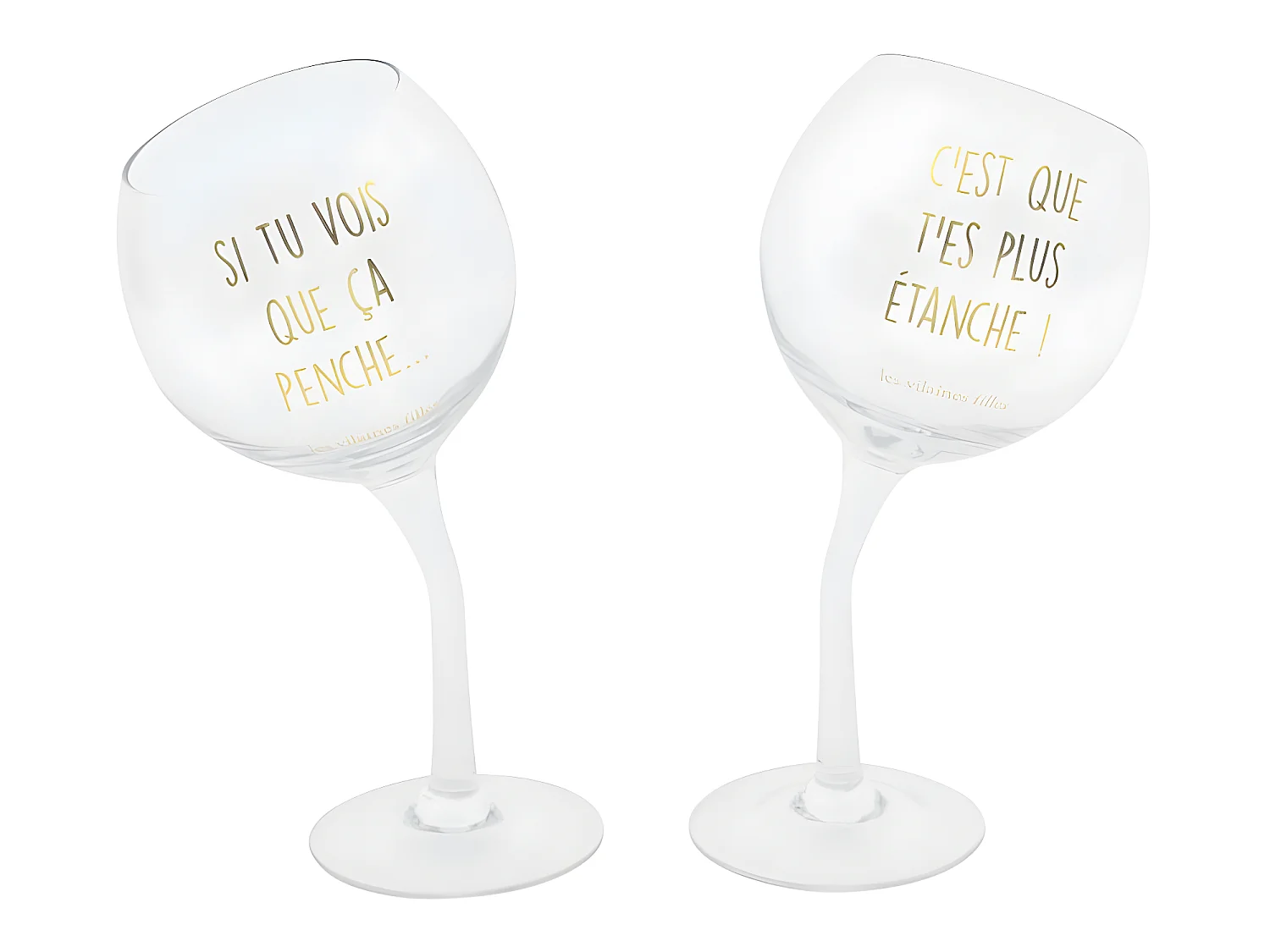 Lot de 2 verres penchés Transparent  La chaise longue