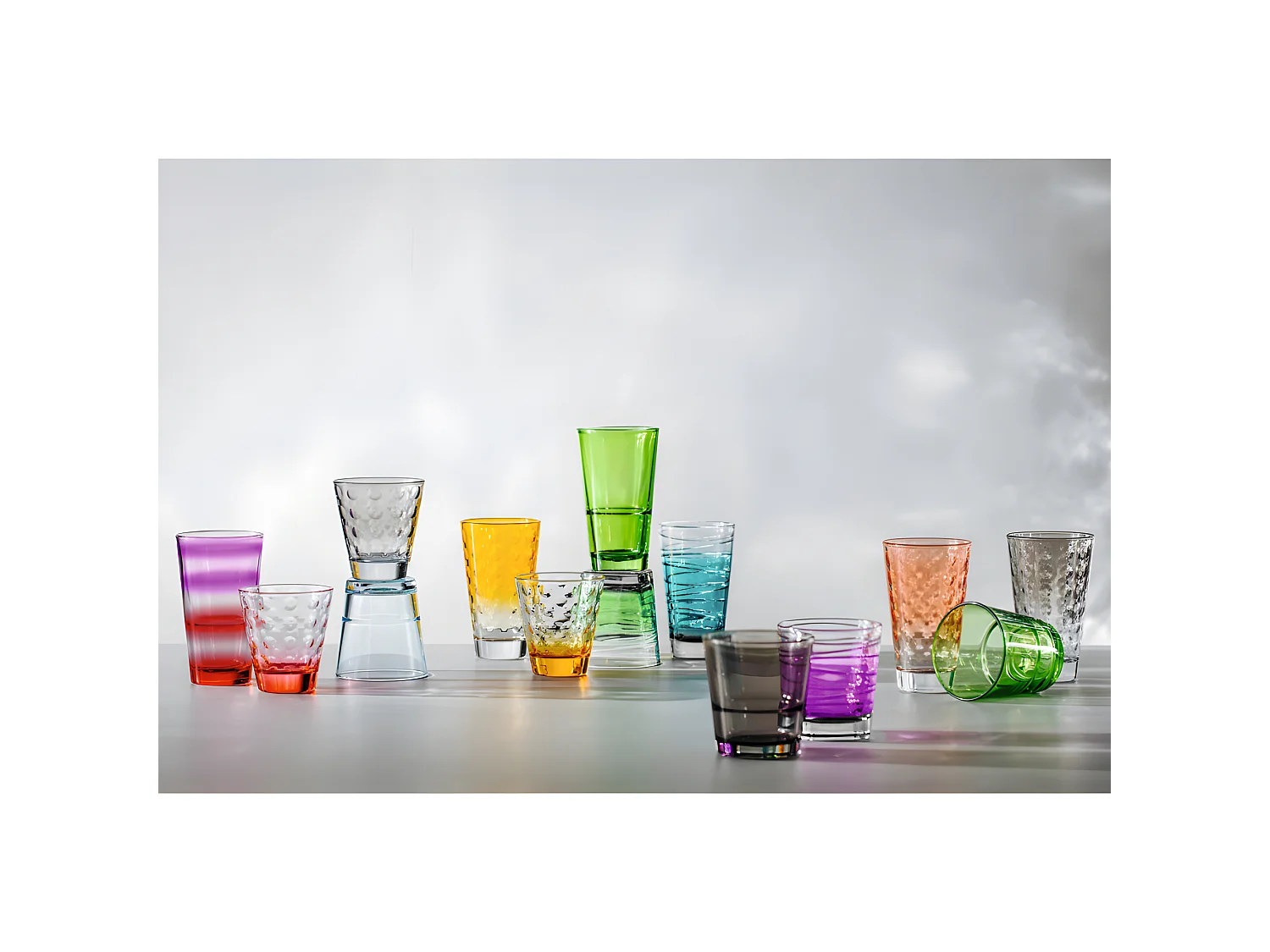 Lot de 6 verres colorés 215ml Multicolore  Leonardo