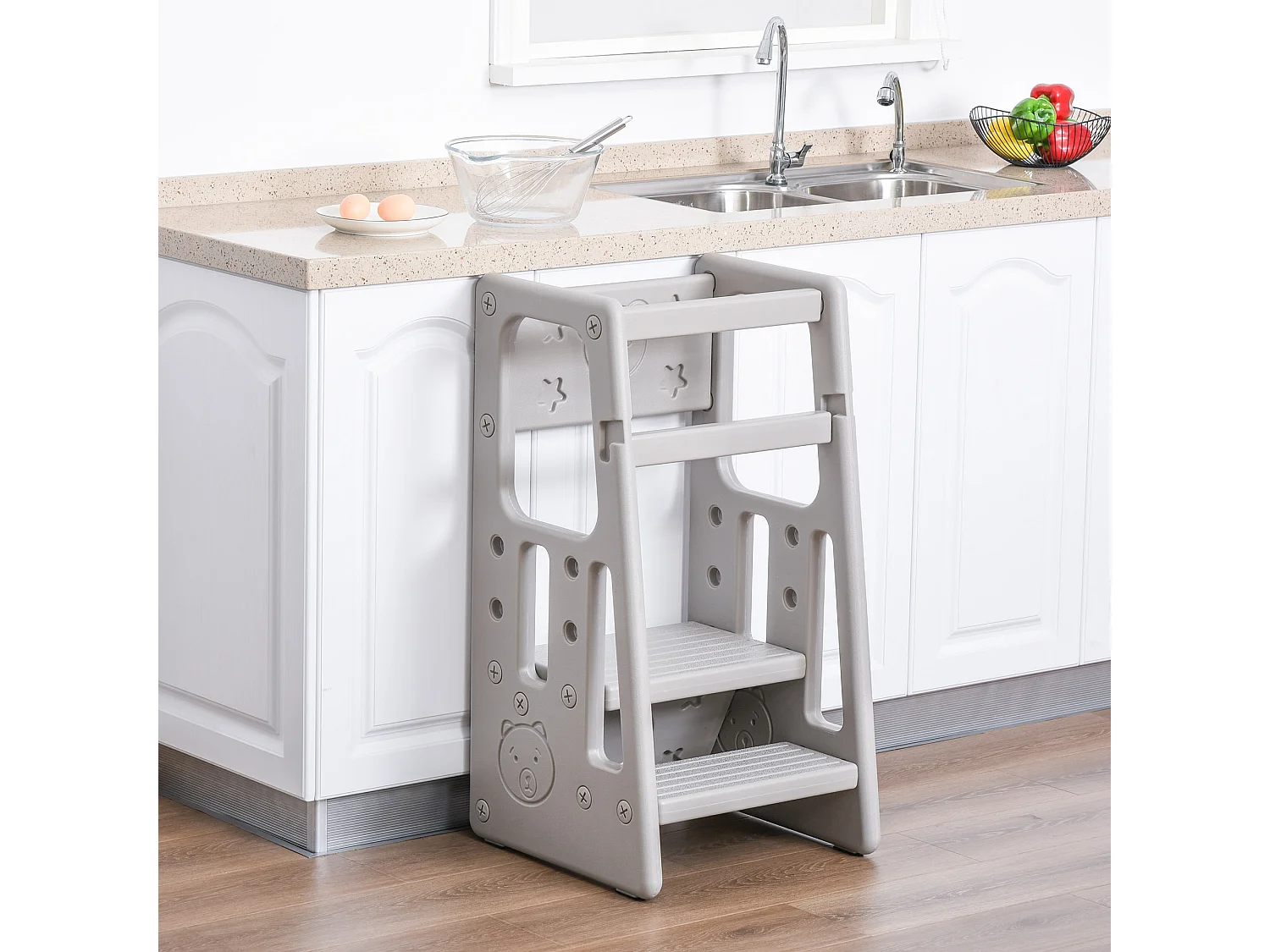 Torre de aprendizaje gris 47x47x90 cm HOMCOM