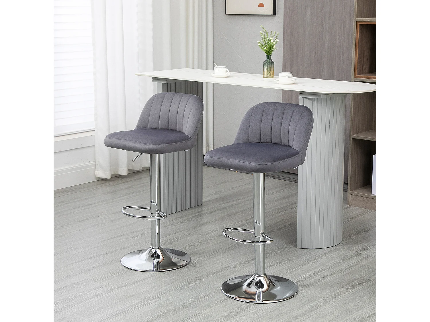 Taburetes de bar gris 43x45x101 cm HOMCOM