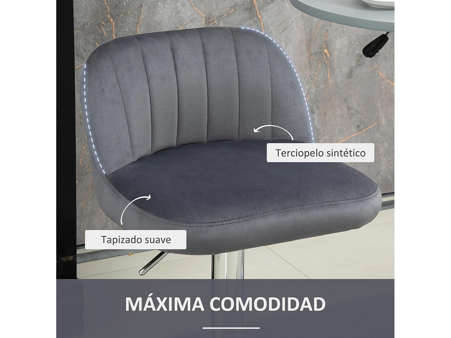Taburetes de bar gris 43x45x101 cm HOMCOM