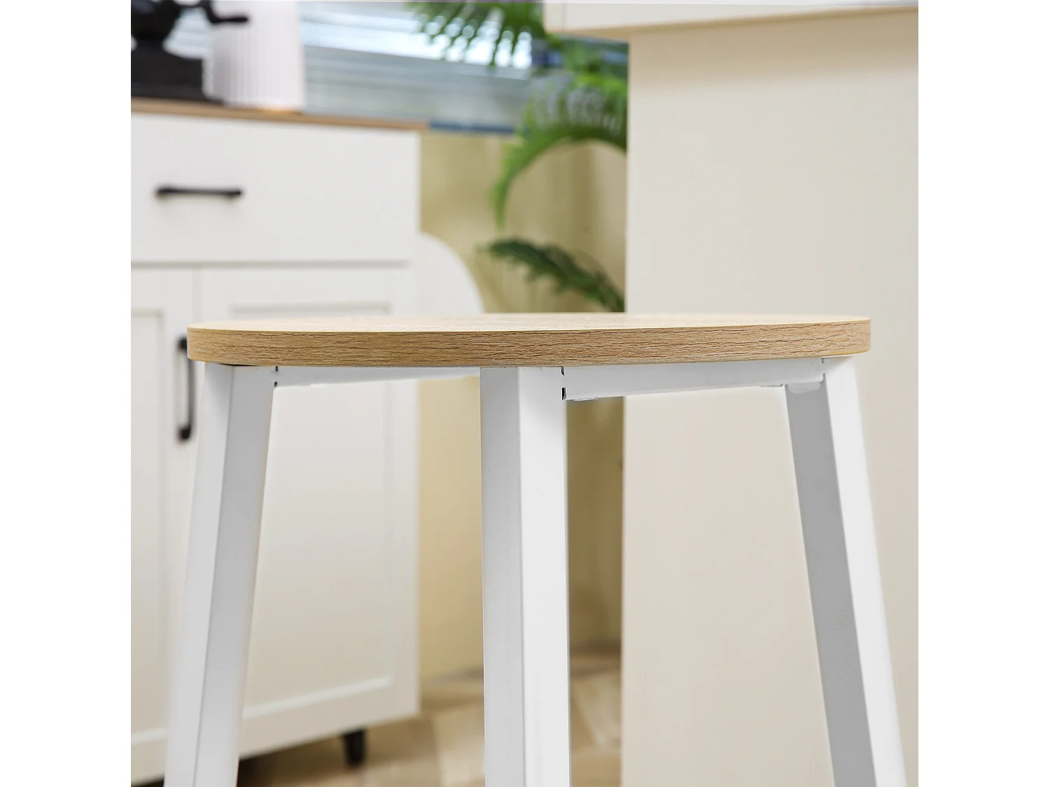 Taburetes de bar blanco 32.5x32.5x65 cm HOMCOM