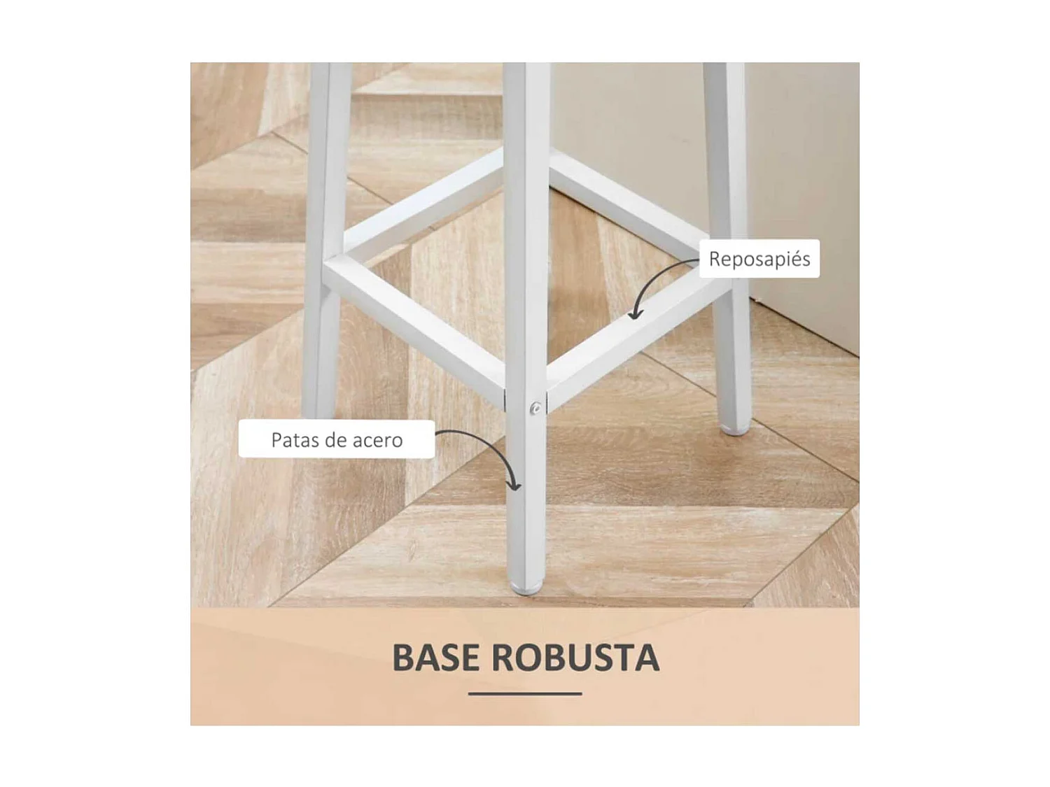 Taburetes de bar blanco 32.5x32.5x65 cm HOMCOM