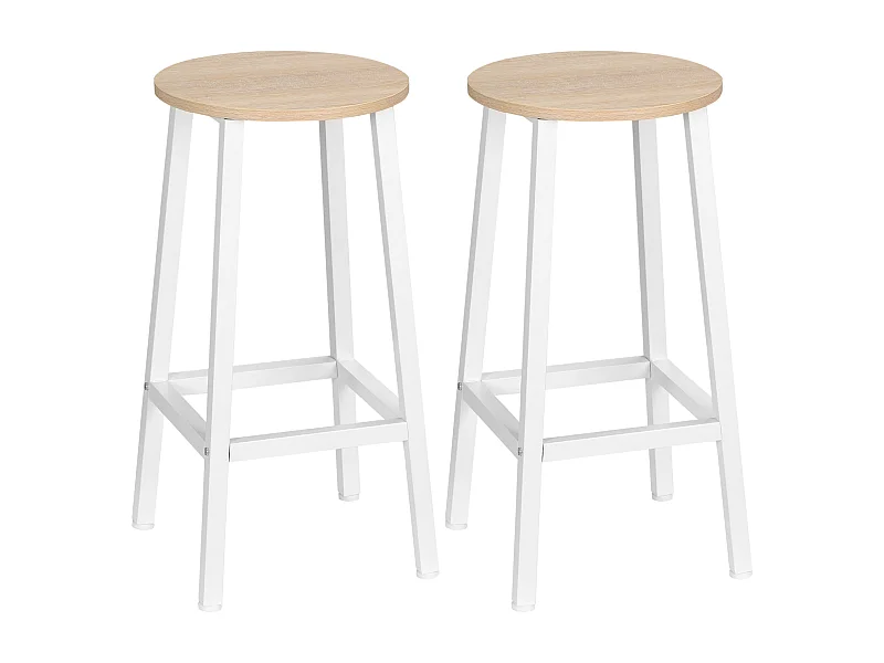 Taburetes de bar blanco 32.5x32.5x65 cm HOMCOM