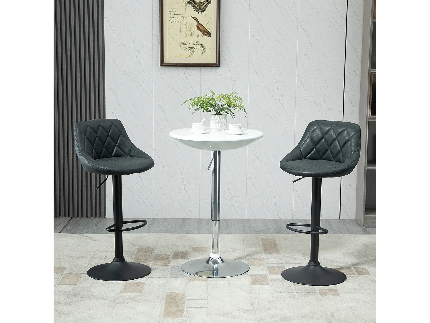 2 taburetes de bar negro 46x48x104 cm HOMCOM