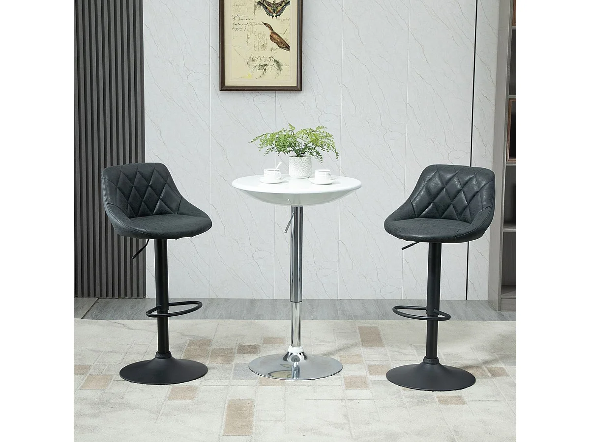2 taburetes de bar negro 46x48x104 cm HOMCOM