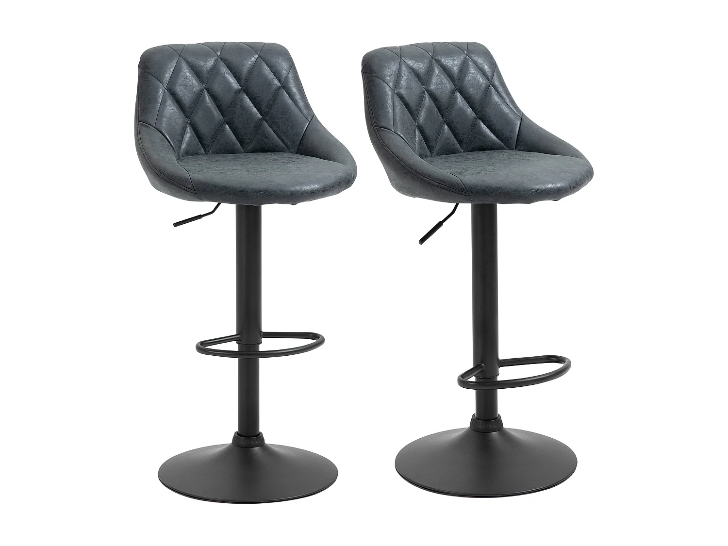 2 taburetes de bar negro 46x48x104 cm HOMCOM
