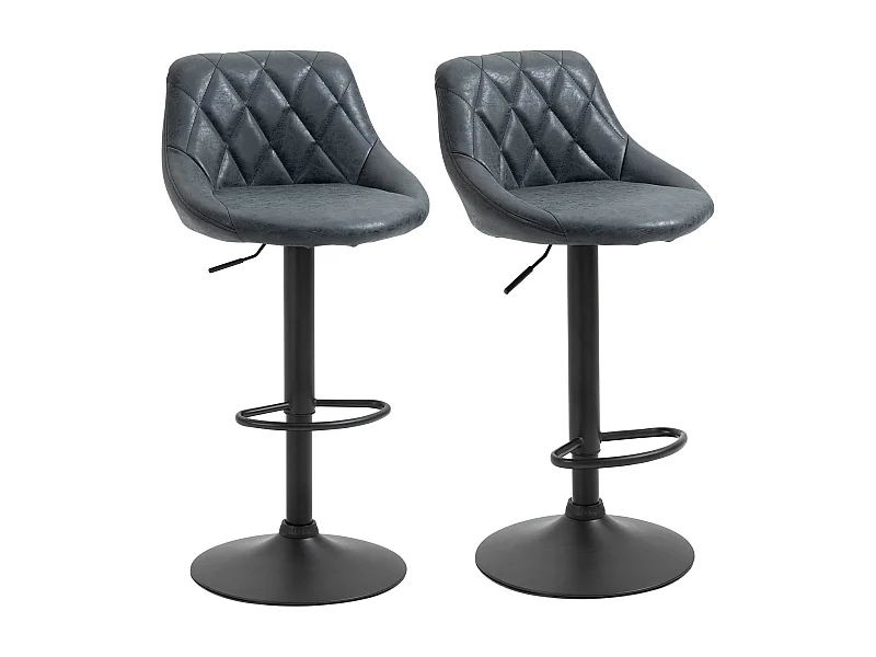 2 taburetes de bar negro 46x48x104 cm HOMCOM